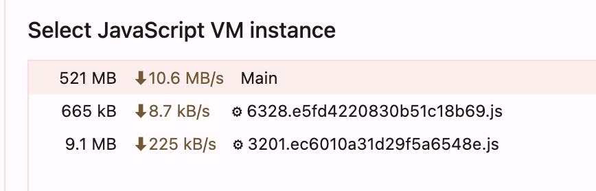 常规业务瞬时内存约521MB